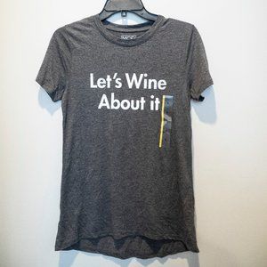 Modern Lux Let's Wine t-shirt tee SMALL Grey